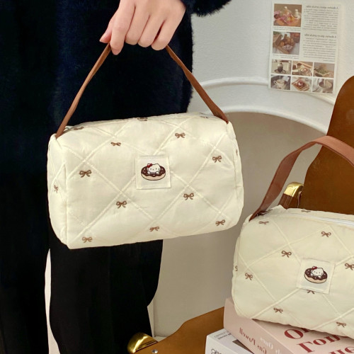 甜甜圈貓咪手提化妝包女2025新款百搭可攜式旅行收納包立體手提包包 甜甜圈貓咪手提化妝包女2025新款百搭可攜式旅行收納包立體手提包包