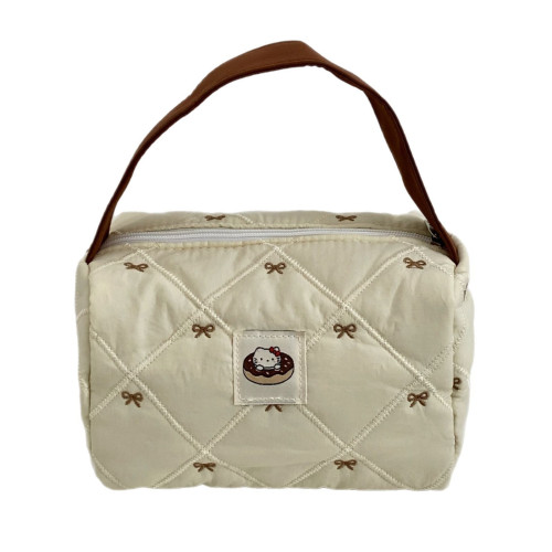 甜甜圈貓咪手提化妝包女2025新款百搭可攜式旅行收納包立體手提包包 甜甜圈貓咪手提化妝包女2025新款百搭可攜式旅行收納包立體手提包包