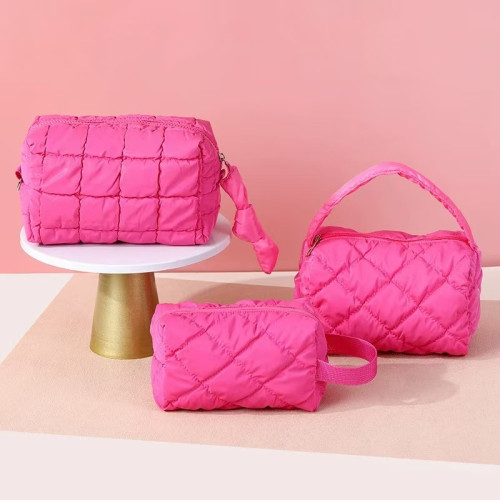 新款秋冬季八角化妝包袋充棉收納包太空棉手拿包絎縫棉布化妝包 新款秋冬季八角化妝包袋充棉收納包太空棉手拿包絎縫棉布化妝包