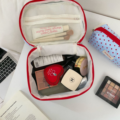 藍色愛心化妝包女起批2025新款可攜式大容量化妝品收納包手提包 藍色愛心化妝包女起批2025新款可攜式大容量化妝品收納包手提包