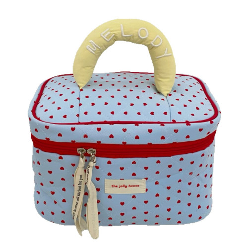 藍色愛心化妝包女起批2025新款可攜式大容量化妝品收納包手提包 藍色愛心化妝包女起批2025新款可攜式大容量化妝品收納包手提包