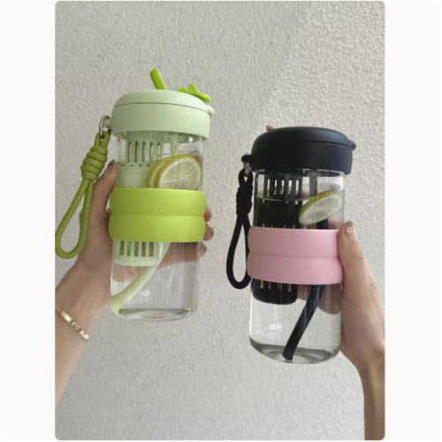 水杯女生玻璃杯高顔值2024新款泡茶杯夏季可攜式耐高溫學生吸管杯子 水杯女生玻璃杯高顔值2024新款泡茶杯夏季可攜式耐高溫學生吸管杯子