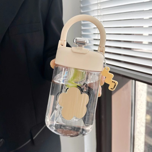 水杯女塑膠杯高顔值帶茶隔泡茶吸管杯可攜式耐高溫隨手咖啡杯子 水杯女塑膠杯高顔值帶茶隔泡茶吸管杯可攜式耐高溫隨手咖啡杯子