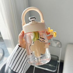 水杯女塑膠杯高顔值帶茶漏泡茶吸管杯可攜式耐高溫隨手咖啡杯子