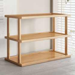 桌面置物架桌上簡易杯子水杯收納架子台面小型多層放東西竹木隔板