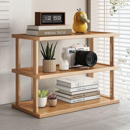 桌面置物架桌上簡易杯子水杯收納架子台面小型多層放東西竹木隔板 桌面置物架桌上簡易杯子水杯收納架子台面小型多層放東西竹木隔板