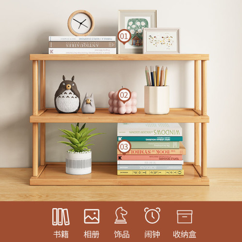 桌面置物架桌上簡易杯子水杯收納架子台面小型多層放東西竹木隔板 桌面置物架桌上簡易杯子水杯收納架子台面小型多層放東西竹木隔板