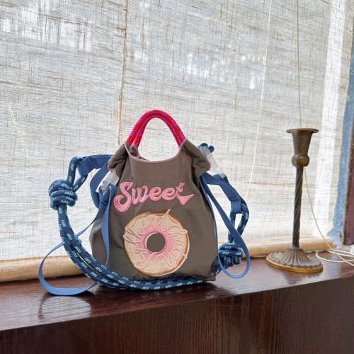 日系自製ball chain環保購物袋尼龍布刺綉花手提帆布包尼龍購物袋 日系自製ball chain環保購物袋尼龍布刺綉花手提帆布包尼龍購物袋