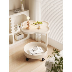 可移動奶油風臥室邊幾床頭置物家用客廳簡約小邊桌邊櫃茶幾小桌子