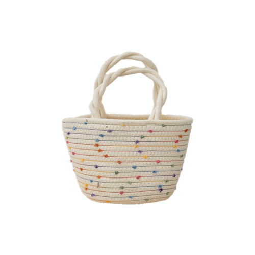 田園風手工編織包棉繩手拎包網紅款通勤零食化妝品收納包伴手禮 田園風手工編織包棉繩手拎包網紅款通勤零食化妝品收納包伴手禮