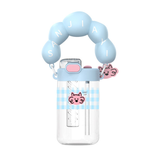 水杯女玻璃杯2024新款大容量茶水分離可愛學生兒童手提帶吸管杯子 水杯女玻璃杯2024新款大容量茶水分離可愛學生兒童手提帶吸管杯子