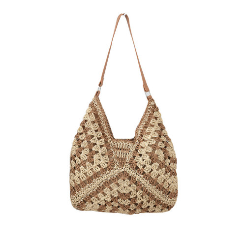 輕便編織包女士單肩包紙繩手工編織復古女包時尚都市女士手提包 輕便編織包女士單肩包紙繩手工編織復古女包時尚都市女士手提包