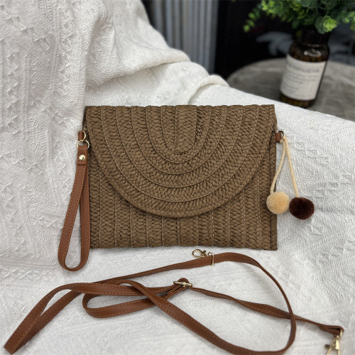 夏季編織包包女手拿包新款時尚復古信封包休閒簡約度假沙灘斜後背包 夏季編織包包女手拿包新款時尚復古信封包休閒簡約度假沙灘斜後背包