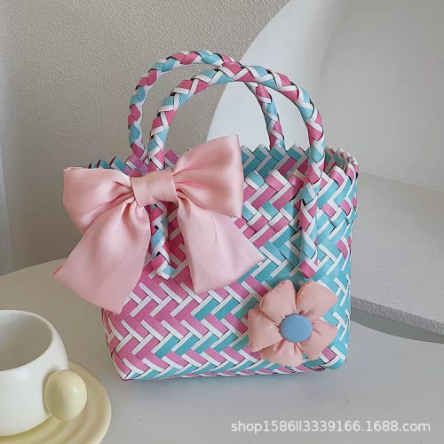 可愛韓版編織包蝴蝶結花朵伴手包手工禮品袋手提成品斜編 可愛韓版編織包蝴蝶結花朵伴手包手工禮品袋手提成品斜編