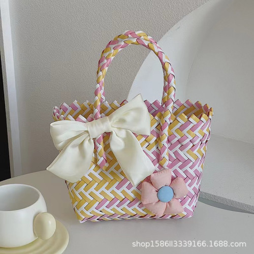 可愛韓版編織包蝴蝶結花朵伴手包手工禮品袋手提成品斜編 可愛韓版編織包蝴蝶結花朵伴手包手工禮品袋手提成品斜編