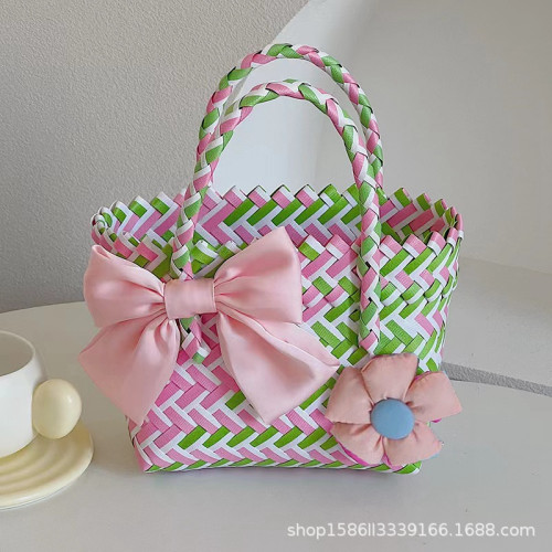 可愛韓版編織包蝴蝶結花朵伴手包手工禮品袋手提成品斜編 可愛韓版編織包蝴蝶結花朵伴手包手工禮品袋手提成品斜編