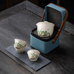 陶瓷快客杯旅行茶具套裝可攜式車用戶外功夫茶具套組禮品