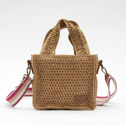 2024新款草編小方包清新手工編織包旅遊休閒沙灘包紙繩草編包