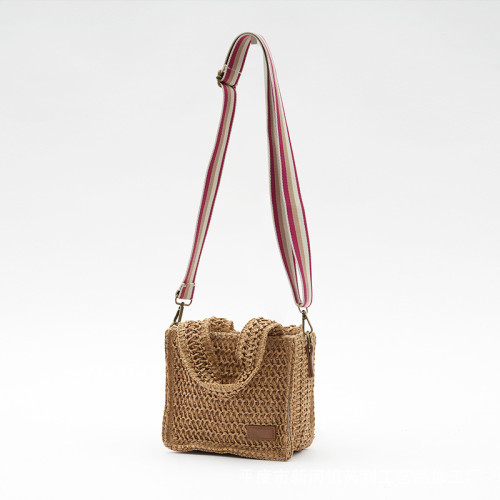 2024新款草編小方包清新手工編織包旅遊休閒沙灘包紙繩草編包 2024新款草編小方包清新手工編織包旅遊休閒沙灘包紙繩草編包