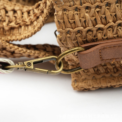 2024新款草編小方包清新手工編織包旅遊休閒沙灘包紙繩草編包 2024新款草編小方包清新手工編織包旅遊休閒沙灘包紙繩草編包