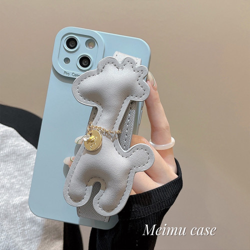 ins藍色長頸鹿腕帶適用蘋果16promax手機殼iphone15保護套12/11女 ins藍色長頸鹿腕帶適用蘋果16promax手機殼iphone15保護套12/11女