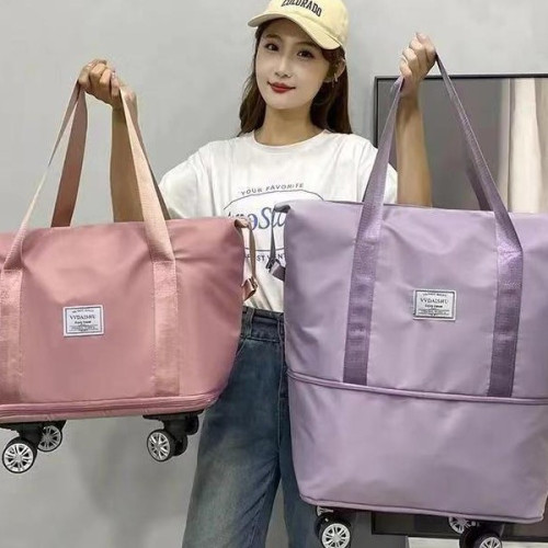 旅行包大容量萬向輪學生出差待産收納包防水乾溼分離可行李袋