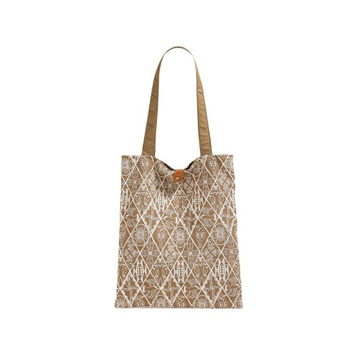 原創自製 皆川明風格之交響樂帆布包金狐狸單肩包 女士大容量包包