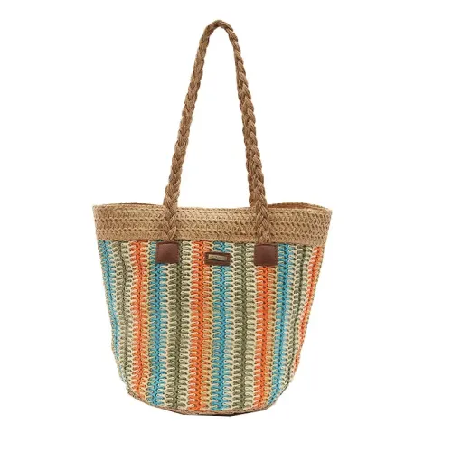 24年新款女士草編包接頭潮流水桶草編包紙繩手工編織包出行百搭包 24年新款女士草編包接頭潮流水桶草編包紙繩手工編織包出行百搭包