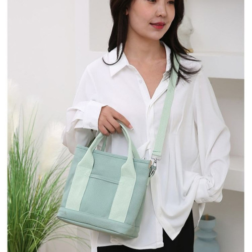 帆布包女大容量便當袋手提包上班族飯盒包多隔層口袋單肩包媽咪恒 帆布包女大容量便當袋手提包上班族飯盒包多隔層口袋單肩包媽咪恒