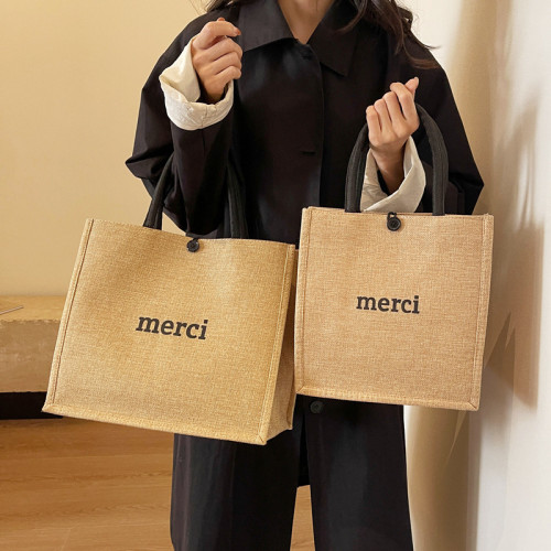 帆布包包女手提包2024新款大容量麻布手提袋女ins上班通勤托特包 帆布包包女手提包2024新款大容量麻布手提袋女ins上班通勤托特包