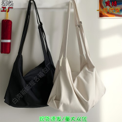 白溝箱包簡約包包女夏包單肩腋下包托特包大容量帆布包女包斜後背包
