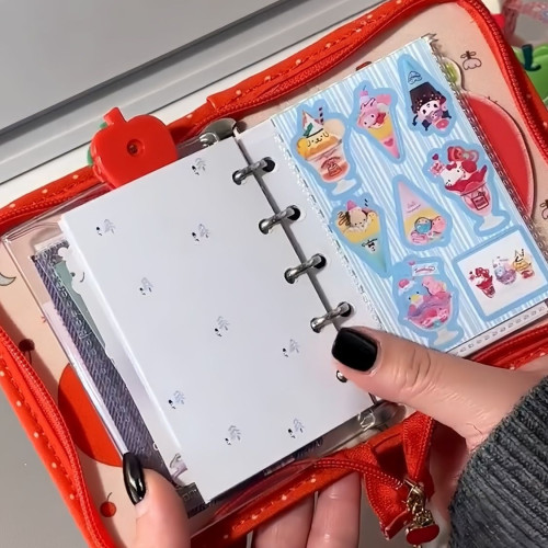 小紅書同款紅蘋果m5一宮格活頁夾手賬本高顔值復古筆電子收納包 小紅書同款紅蘋果m5一宮格活頁夾手賬本高顔值復古筆電子收納包