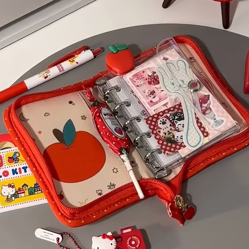 小紅書同款紅蘋果m5一宮格活頁夾手賬本高顔值復古筆電子收納包 小紅書同款紅蘋果m5一宮格活頁夾手賬本高顔值復古筆電子收納包