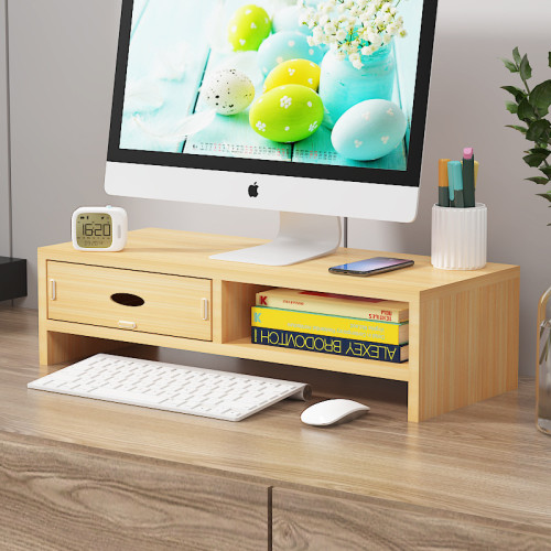 桌上型電腦增高架帶抽屜辦公桌面置物架顯示器螢幕工位底座支架收納 桌上型電腦增高架帶抽屜辦公桌面置物架顯示器螢幕工位底座支架收納