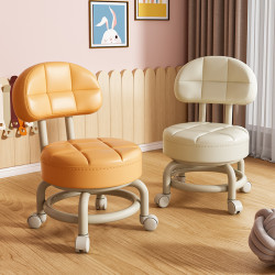 萬向輪小凳子滑輪矮凳靠背小椅子帶娃神器可移動坐凳網紅換鞋凳子