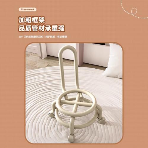 萬向輪小凳子滑輪矮凳靠背小椅子帶娃神器可移動坐凳網紅換鞋凳子