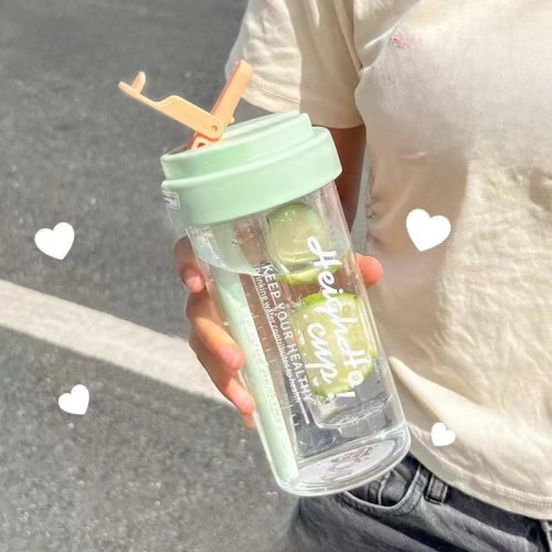 夏季水杯女ins吸琯杯學生高顔值茶水分離泡茶杯子男款上班族顔控