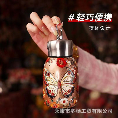 國潮迷你小胖丁保溫杯帶拉環便捷口袋杯簡約時尚杯子禮品