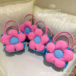 花朵韓版成品手工編織包藍粉伴手禮包生日宴禮品包生日手提包