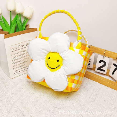 花朵韓版成品手工編織包藍粉伴手禮包生日宴禮品包生日手提包 花朵韓版成品手工編織包藍粉伴手禮包生日宴禮品包生日手提包