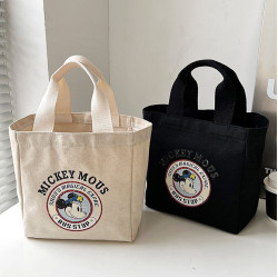 新款卡通簡約大容量帆布包小衆法式高顔值上班通勤手提小拎包包女