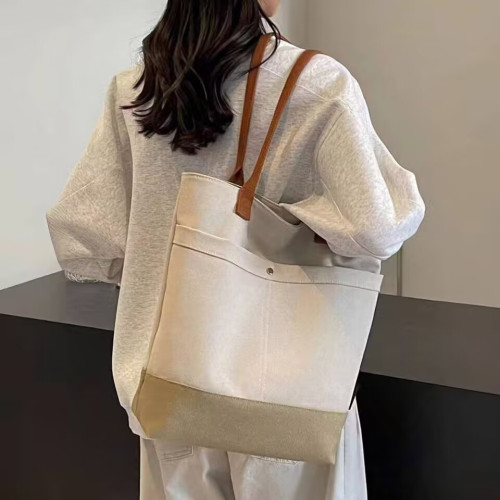 2024新款休閒托特包簡約時尚通勤帆布包韓版大學生上課托特包 2024新款休閒托特包簡約時尚通勤帆布包韓版大學生上課托特包