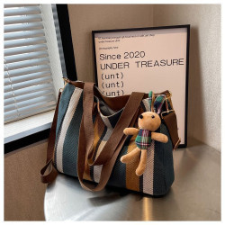 包包女大容量斜背帆布包2023新款潮時尚百搭單肩包上課通勤托特包