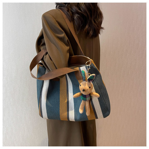 包包女大容量斜背帆布包2023新款潮時尚百搭單肩包上課通勤托特包