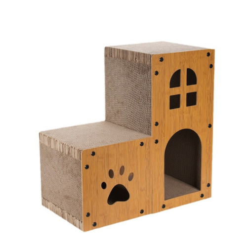 貓抓板貓窩 密度板瓦楞紙耐抓多功能雙層貓別墅貓屋 貓咪寵物用品 貓抓板貓窩 密度板瓦楞紙耐抓多功能雙層貓別墅貓屋 貓咪寵物用品