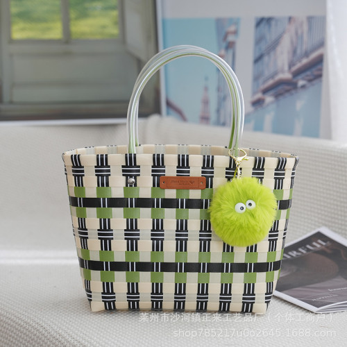 托特包新款包包塑編手提包大容量手提籃菜籃子包手工編織包高級 托特包新款包包塑編手提包大容量手提籃菜籃子包手工編織包高級