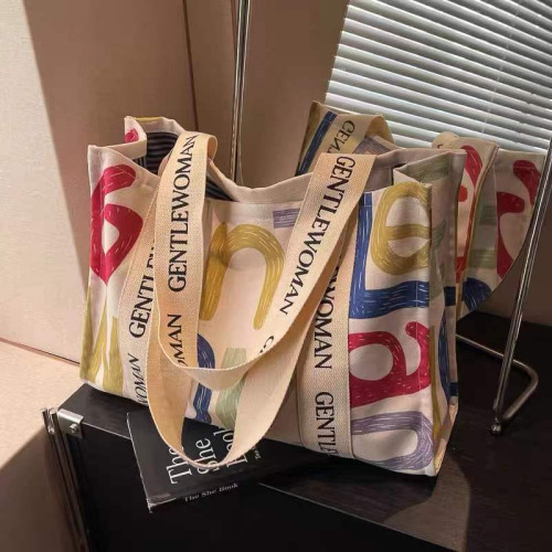 大容量帆布包女秋冬外出短途旅行包休閒上班通勤托特包手提購物袋