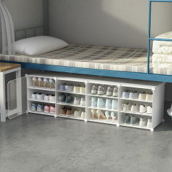 簡易組裝鞋櫃魔片可調節DIY省空間折曡宿舍出租房防塵門口收納架