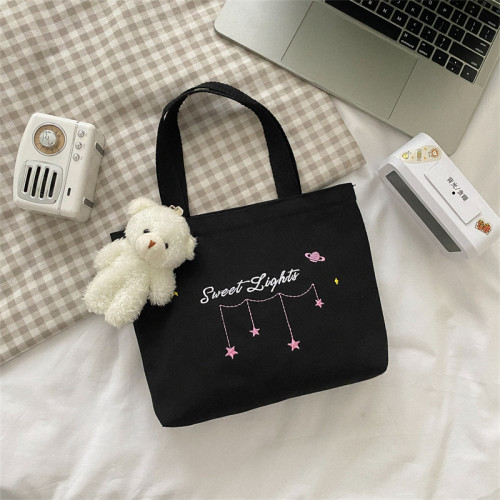 日系原宿風手提包新款帆布包包韓版可愛單肩包大容量字母印花包包