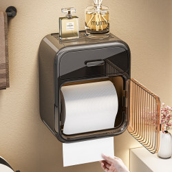 衛生間紙巾盒壁掛式防水厠紙盒免打孔抽紙盒厠所衛生紙卷紙置物架